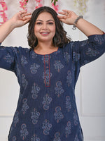 Thumbnail for Swasti Plus Size Floral Printed Cotton Kurta