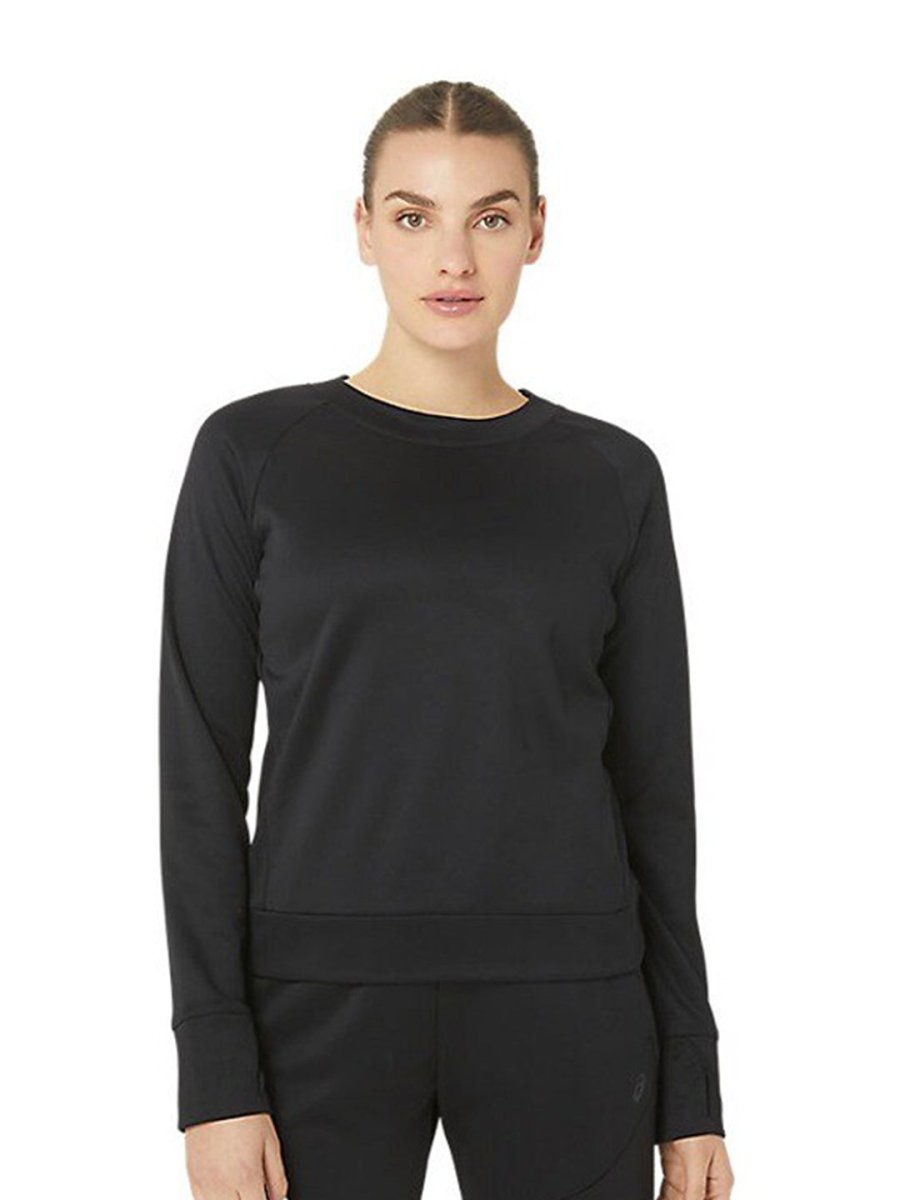 ASICS Brushed Mobility Knit Pullover Round Neck Long Raglan Sleeves T-shirt - Distacart