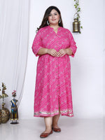 Thumbnail for Swasti Plus Size Ethnic Motifs Printed A-Line Midi Ethnic Dress