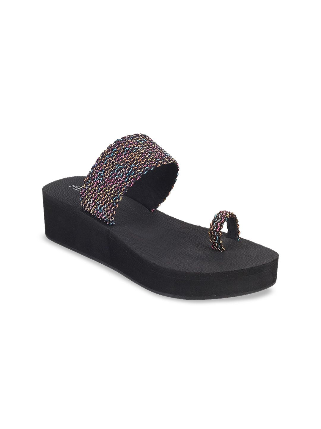 Metro Textured One Toe Flatform Heels
