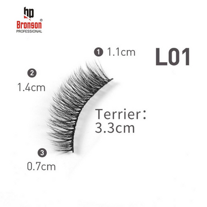 Bronson Professional Eyelash Set 3d False Long And Natural Eye Makeup - L01 - Dista