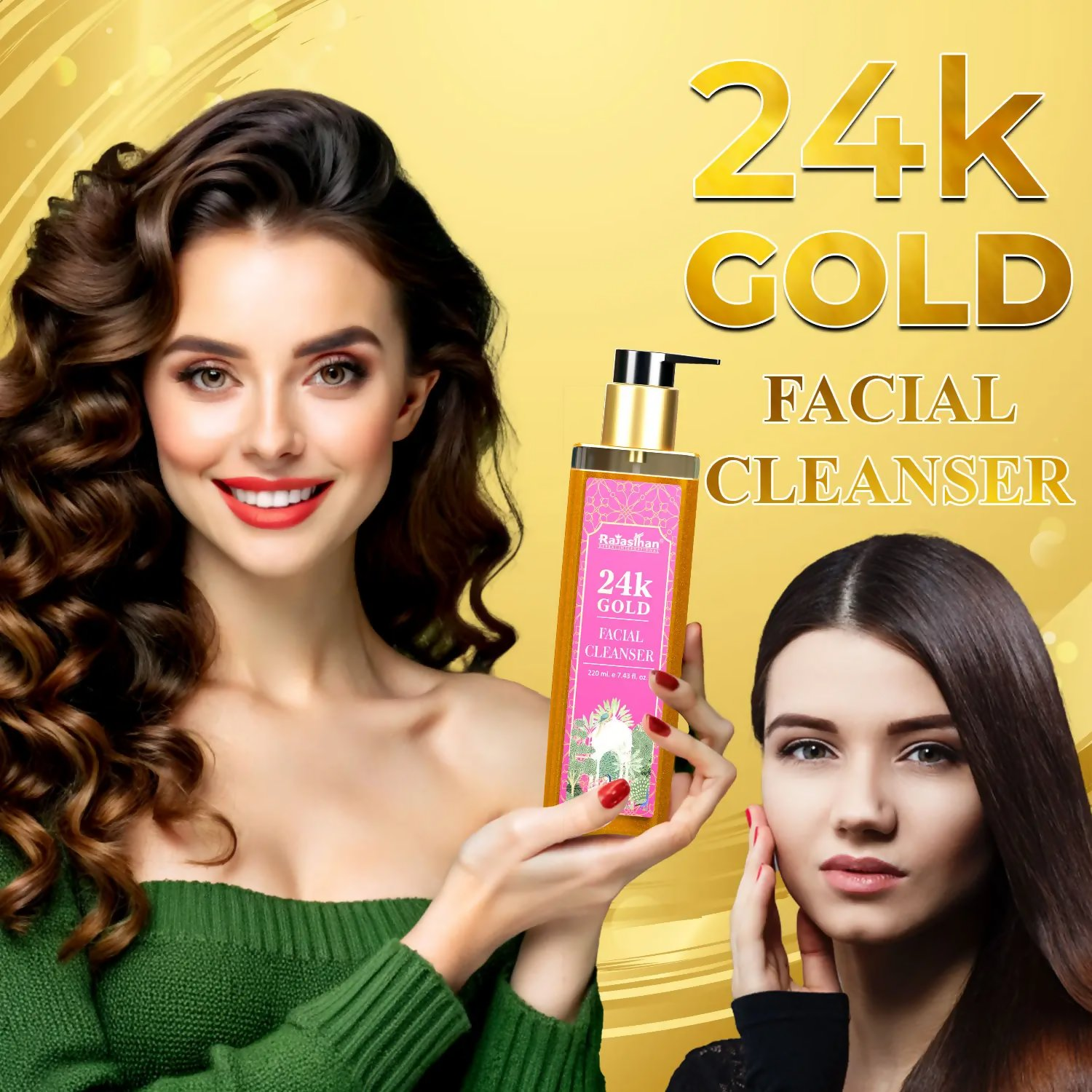 Rajasthan Herbals 24K Gold Facial Cleanser for Youthful Skin