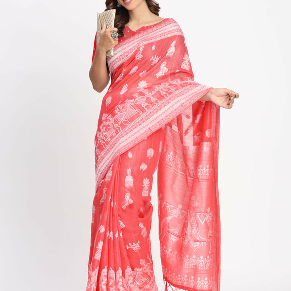 Astita Linen Cotton Sky Blue Saree