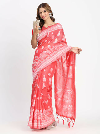 Astita Linen Cotton Sky Blue Saree