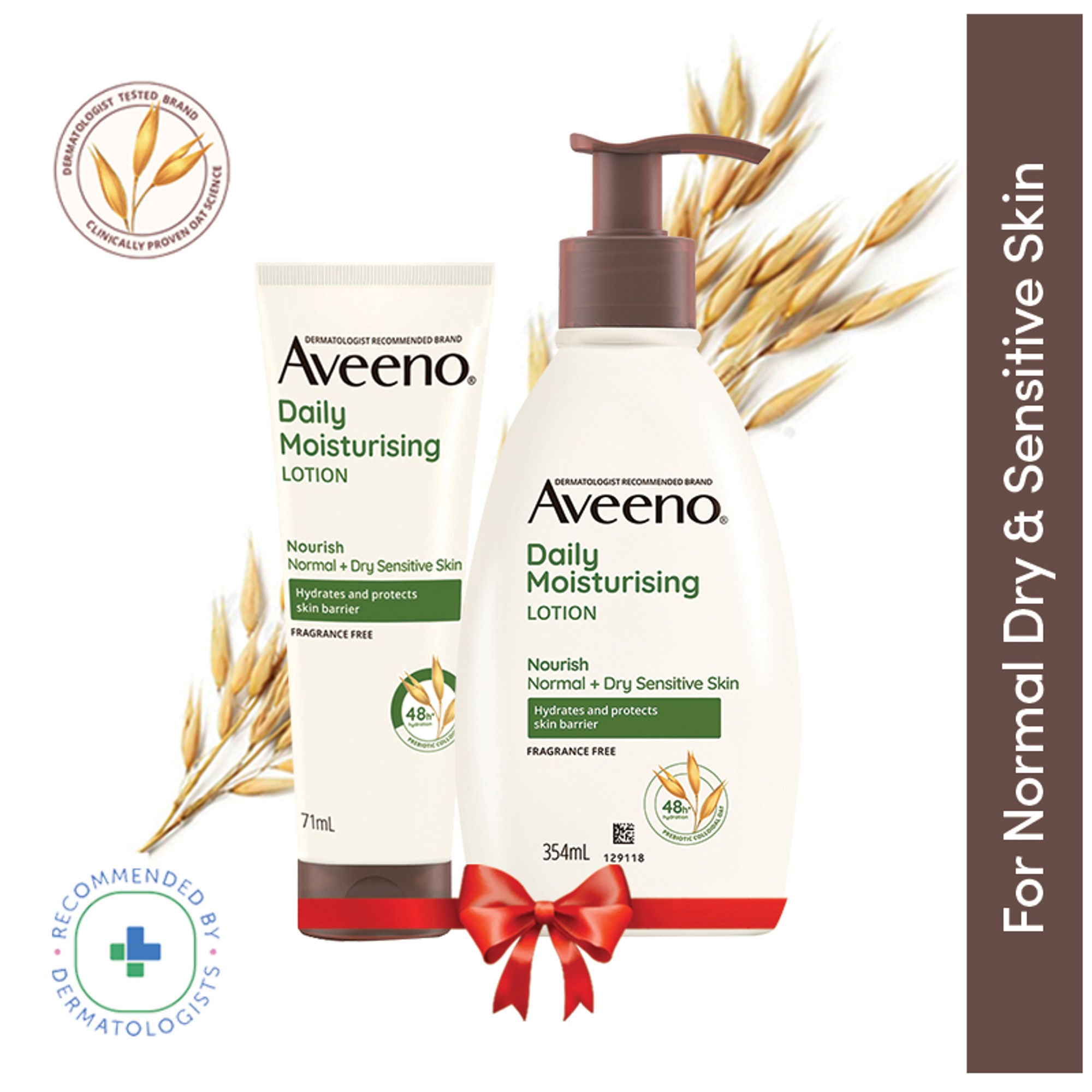Aveeno Daily Moisturising Lotion Home + Travel Combo| Moisturizer for Normal, Dry & Sensitive Skin