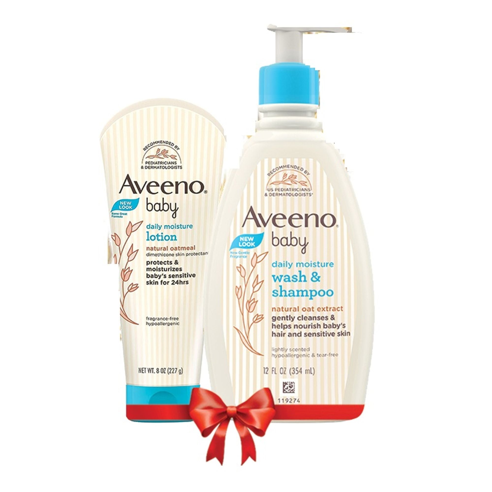 Aveeno Baby Daily Moisturizing Lotion & Wash Shampoo Combo | Dry, Itchy & Sensitive Skin