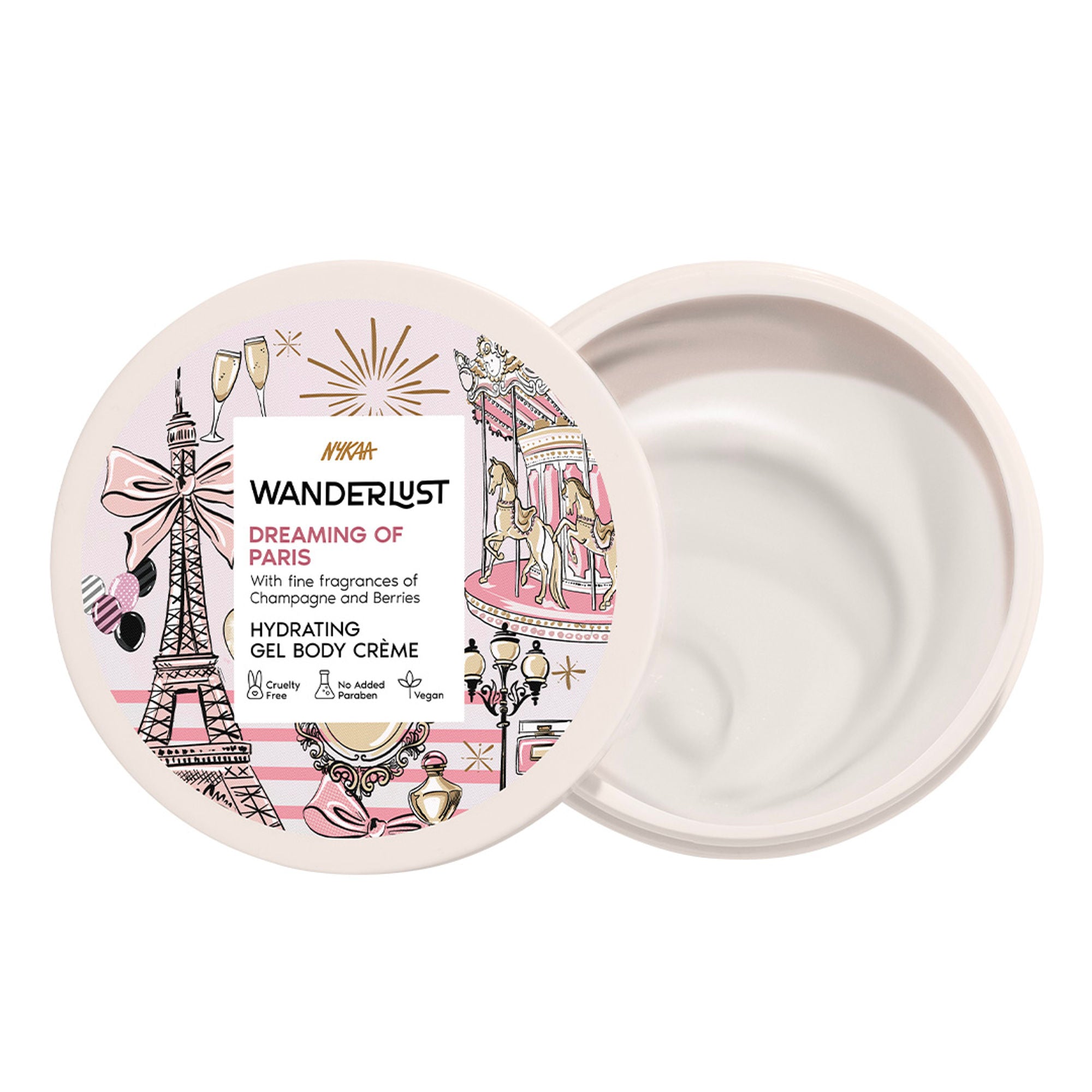 Wanderlust Dreaming Of Paris Hydrating Gel Body Creme With Champagne And Strawberry - Distacart