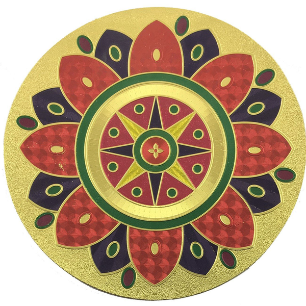 Stickerbazaar Micro Golden Embossing Rangoli Stickers - Distacart