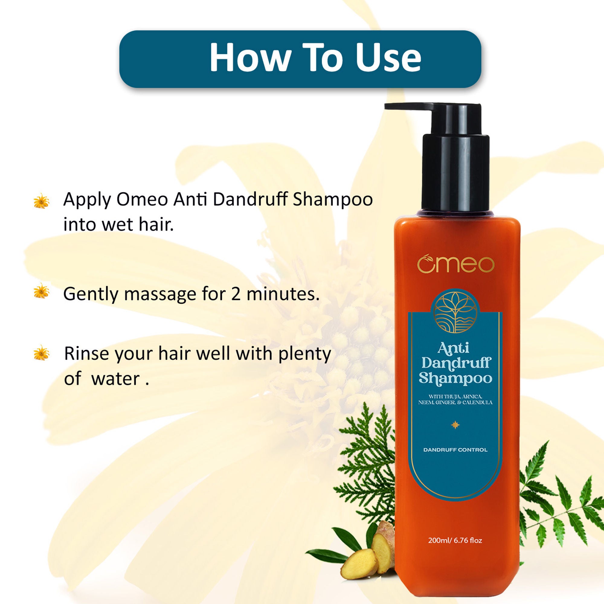 Omeo Anti Dandruff Shampoo With Green Natural Anti Dandruff Agent - Dista