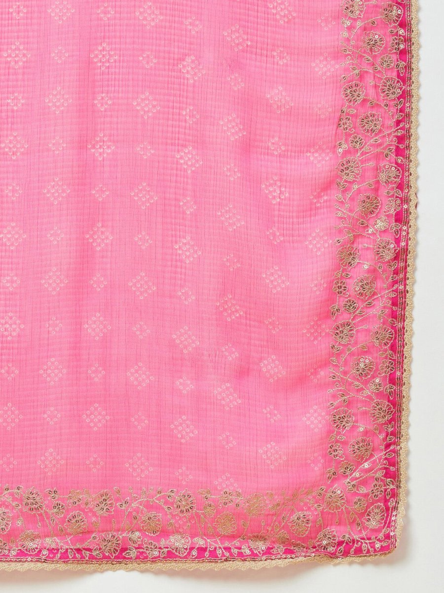 Anouk Printed Bandhani Saree - Distacart