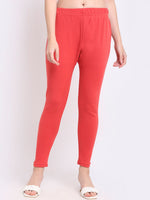 Thumbnail for TAG 7 Women Pink Solid Woolen Leggings - Distacart