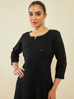 Thumbnail for Soch Ethnic Motifs Embroidered Sequinned Regular Kurta - Distacart