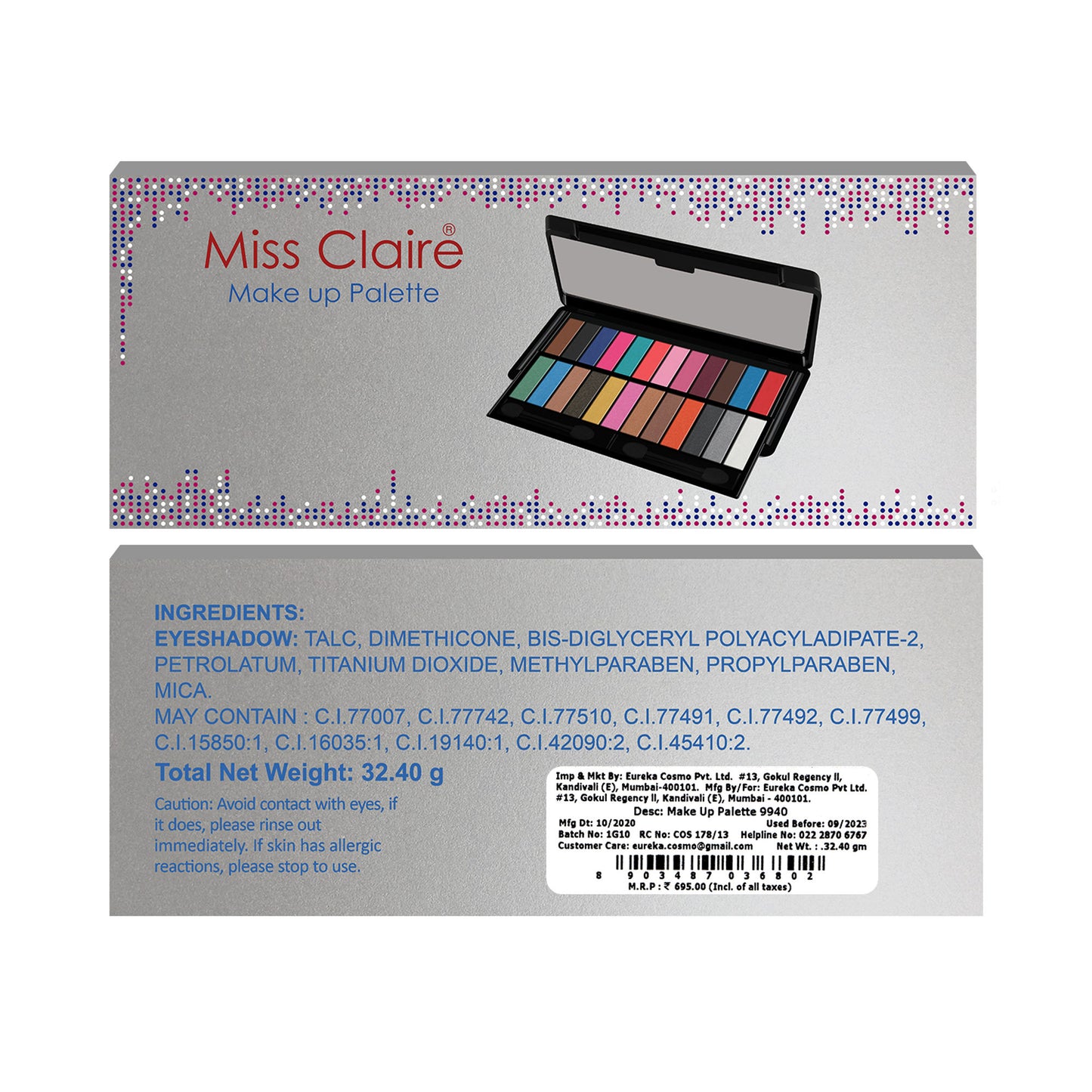 Miss Claire Make Up Palette 9940 (Eyeshadow Palette) - Distacart