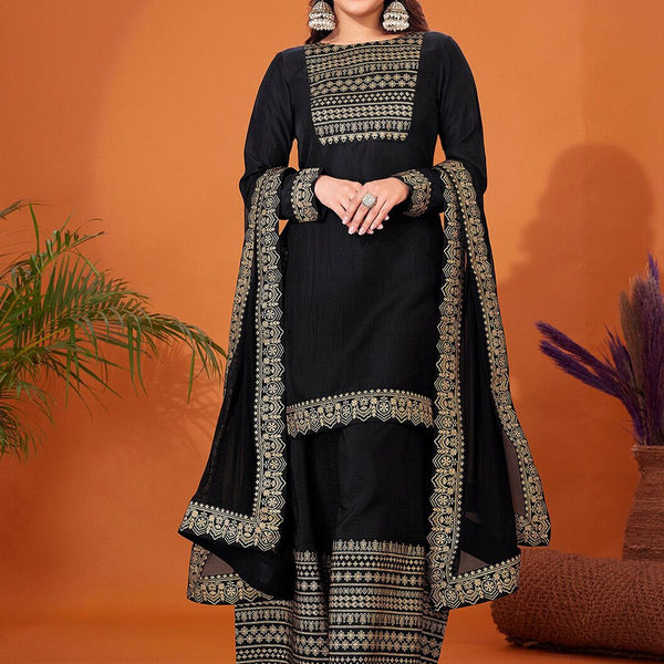 Kalini Foil Printed Long Sleeves Regular Kurta With Palazzos & Dupatta - Distacart