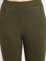 Thumbnail for TAG 7 Women Olive Green & Brown Pack of 2 Leggings - Distacart