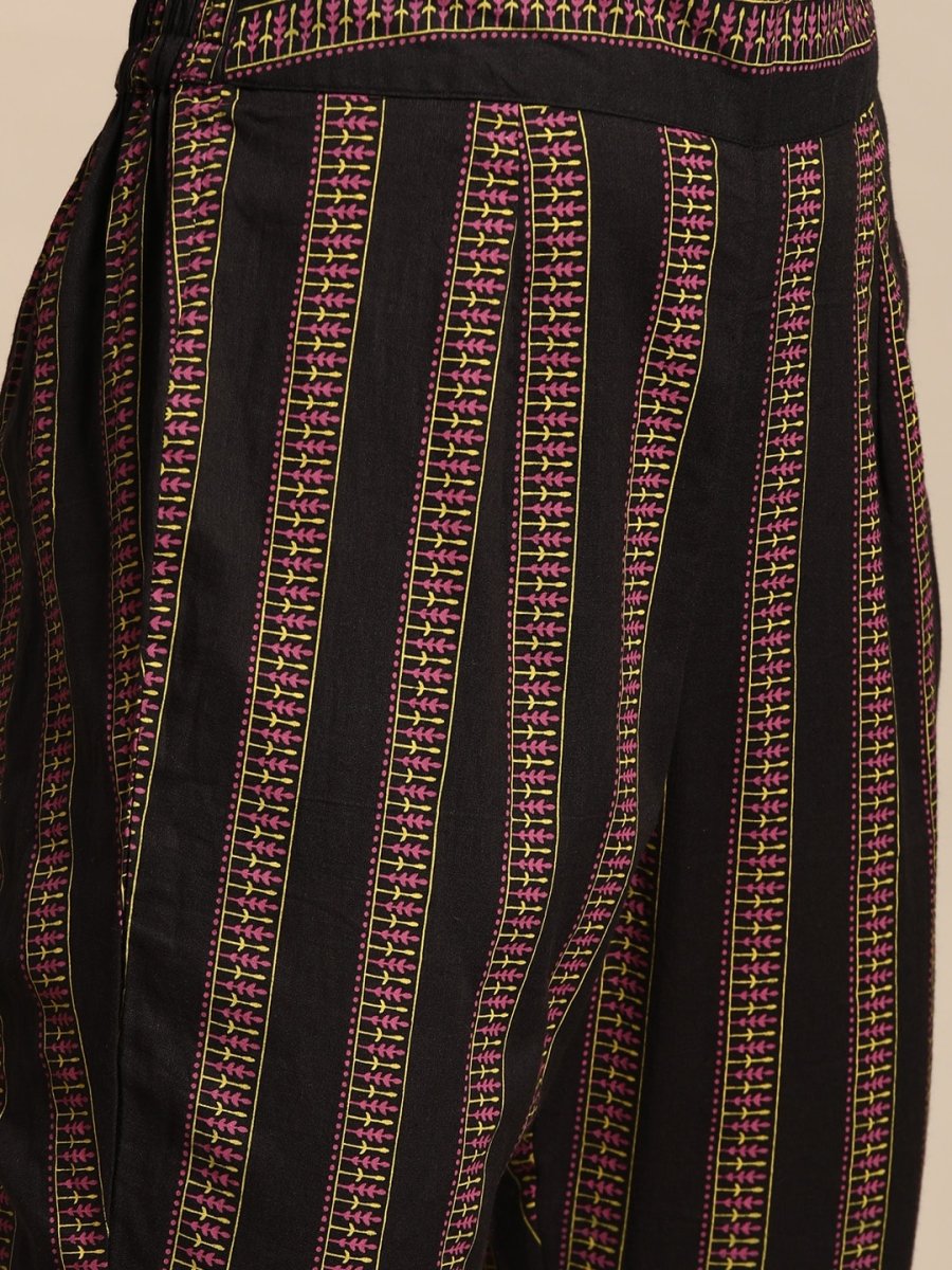 All About You Women Ethnic Motifs Printed Pure Cotton Kurta with Trousers - Distacart