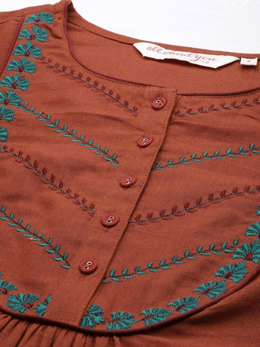All About You Women Ethnic Motifs Embroidered Thread Work Kurta - Distacart