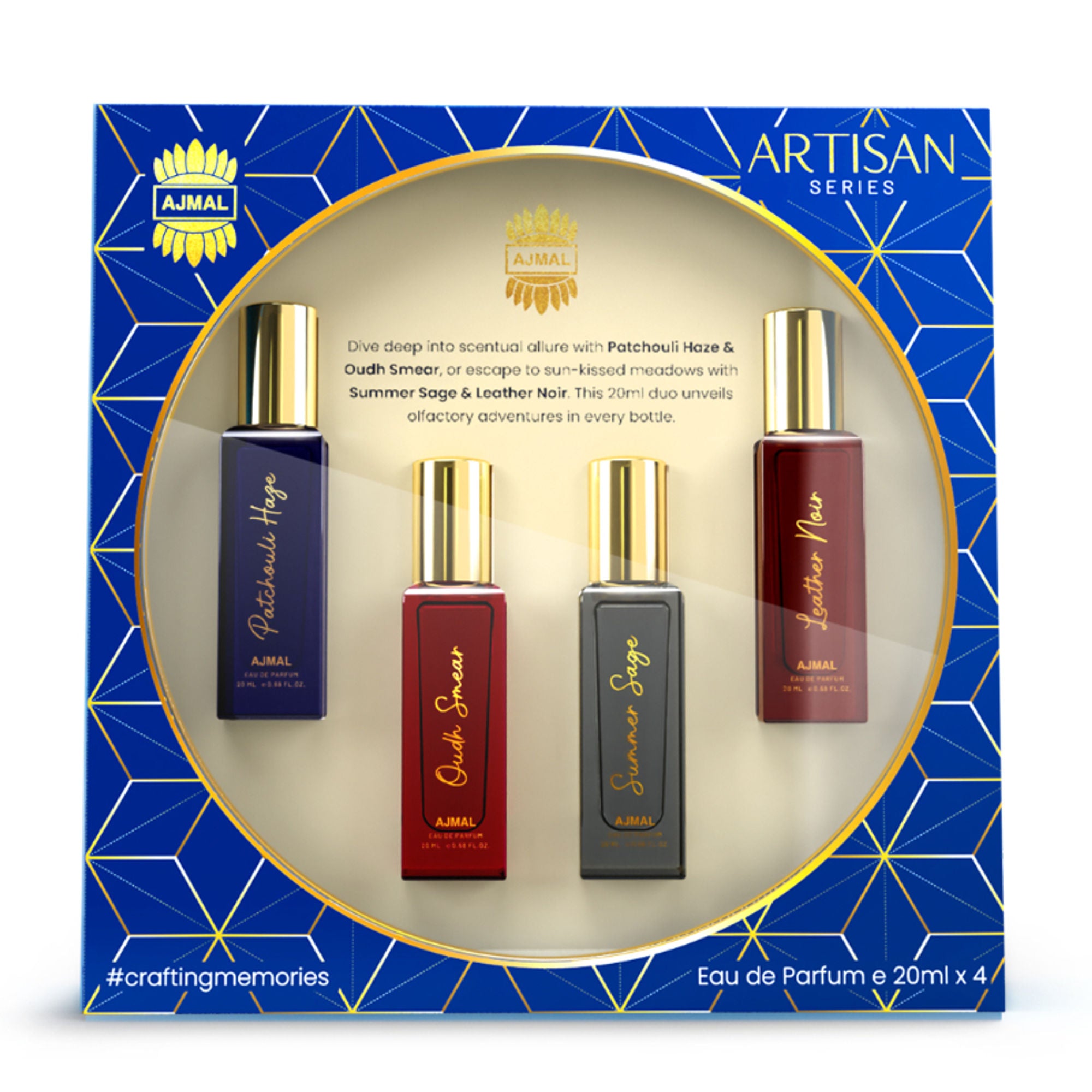 Ajmal India Artisan Luxury Fragrance Eau de Parfum Gift Set - Pack Of 4