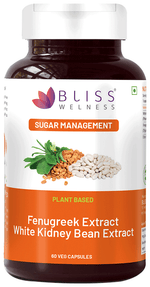 Thumbnail for bliss welness sugar management fenugreek white kidney bean extract veg capsule