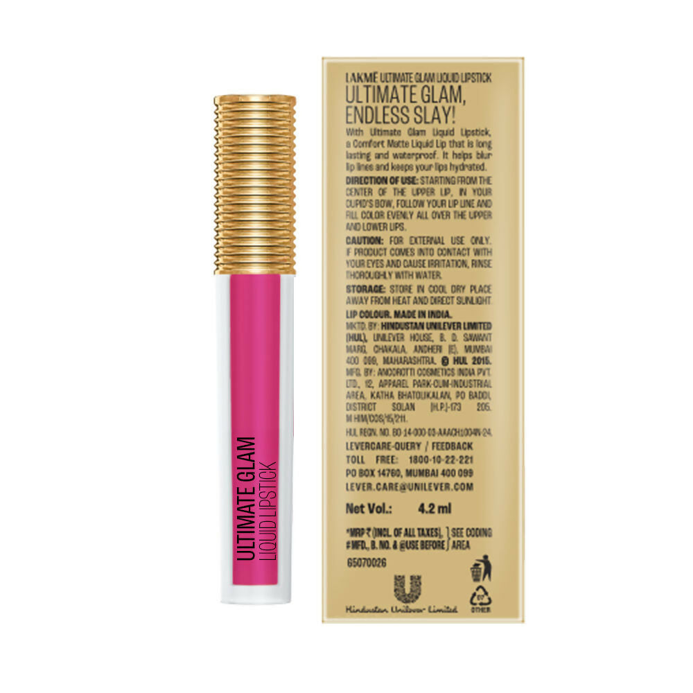 Lakme Ultimate Glam Matte Liquid Lipstick - Pink Prom