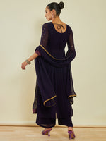 Thumbnail for Soch Ethnic Motifs Embroidered Sequined Kurta with Palazzos & Dupatta - Distacart
