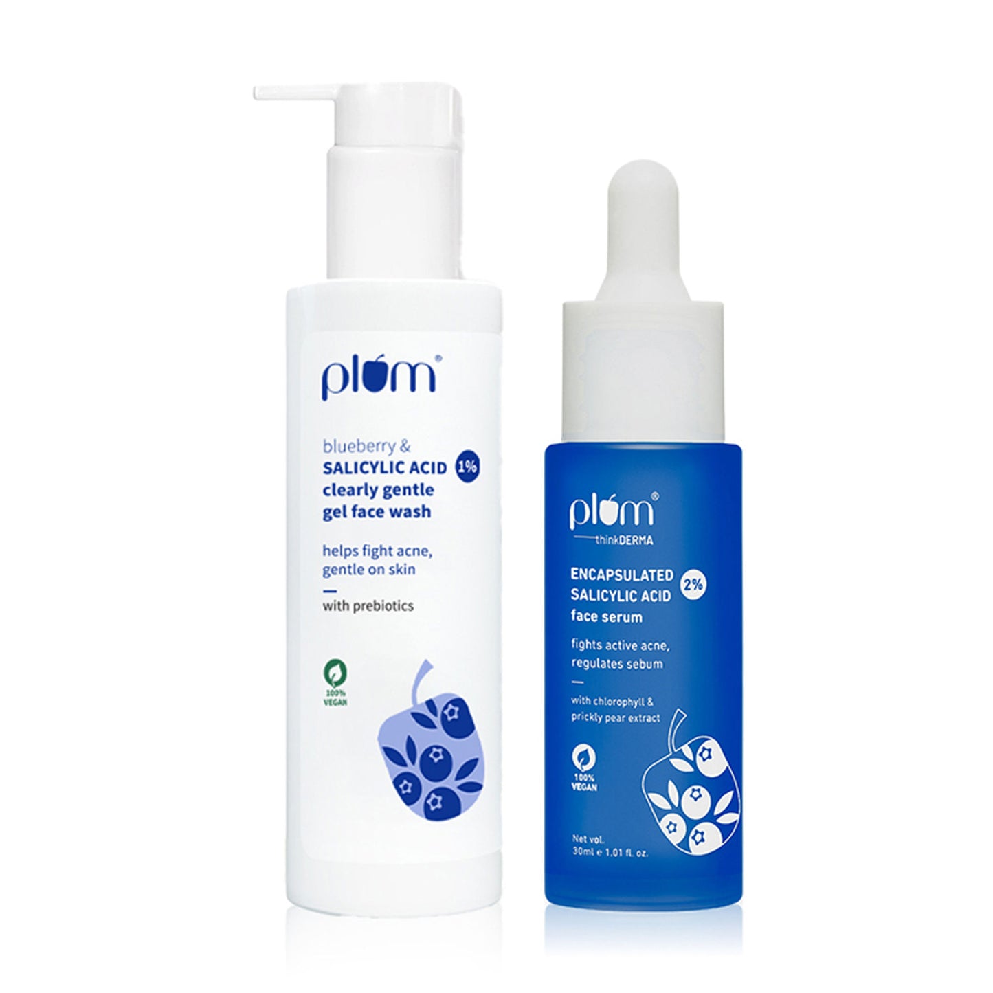 Plum Salicylic Facewash & Face Serum Combo For Acne Prone, Oily Skin - Distacart