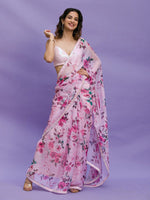 Thumbnail for Anouk Floral Sequinned Pure Chiffon Saree - Distacart