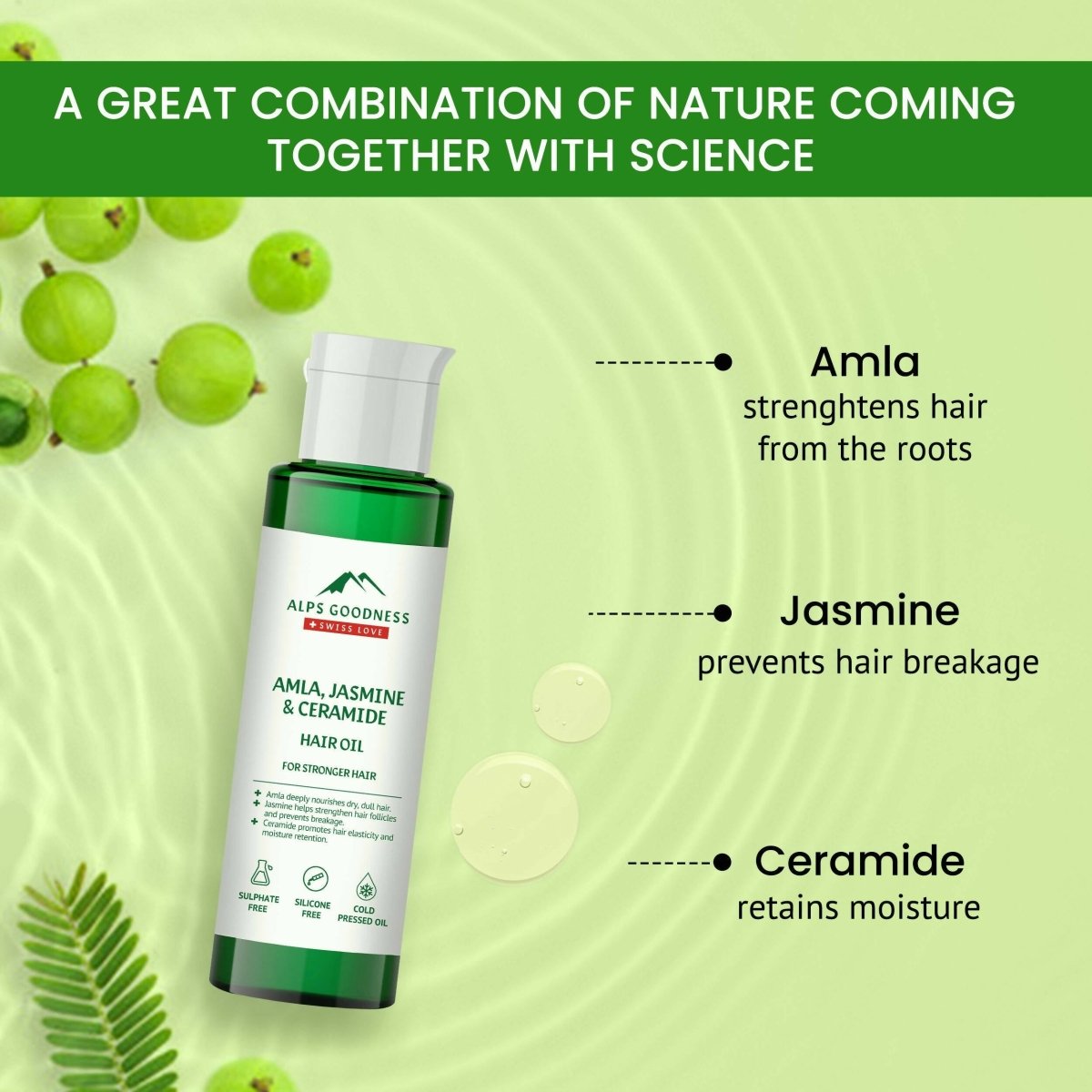 Alps Goodness Amla, Jasmine & Ceramide Hair Oil - Distacart