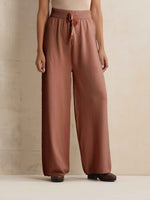 Thumbnail for trueBrowns Peach Woollen Flared Pants