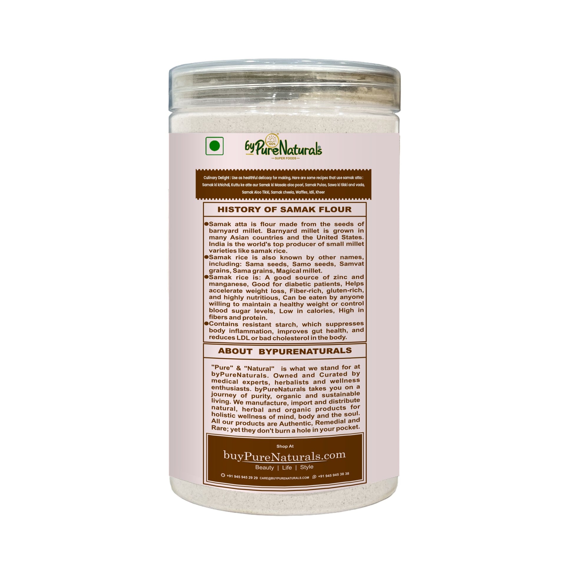 byPureNaturals Sama Rice Atta (Barnyard Millet Flour) - Dista