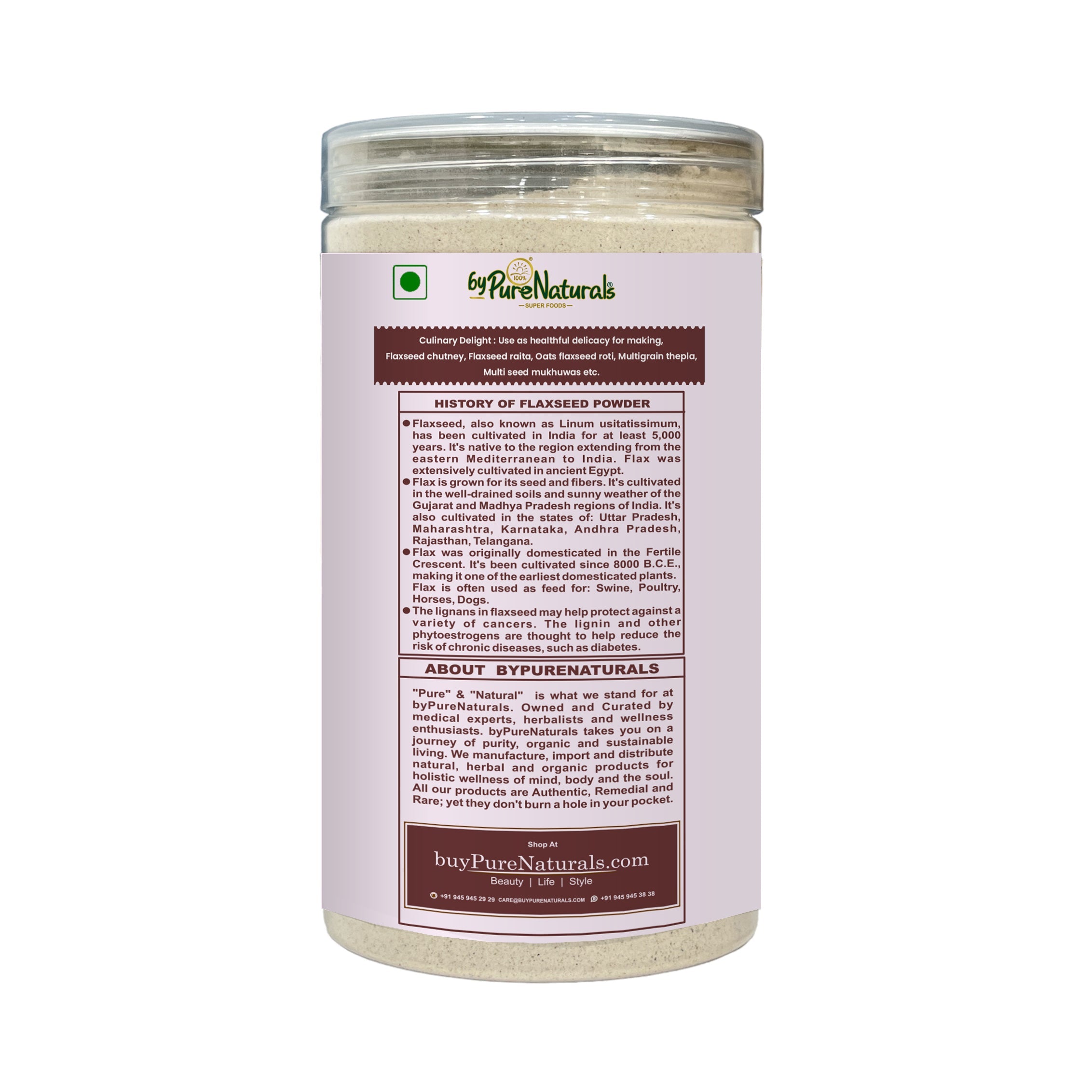 byPureNaturals Alsi Atta (Flaxseed Powder Flour) - Dista