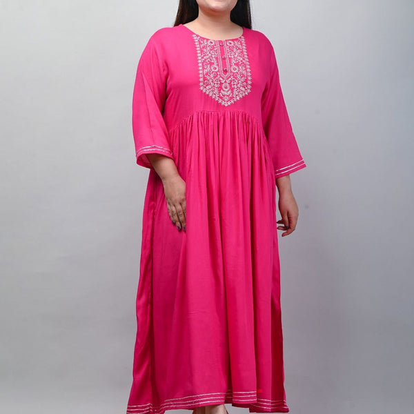 Swasti Ethnic Motifs Embroidered Ethnic Dress - Distacart