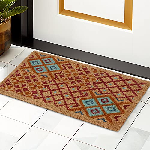 HOKIPO Large Natural Coconut Coir Inside Outside Mats For Entrance Main Door Mat - Dista