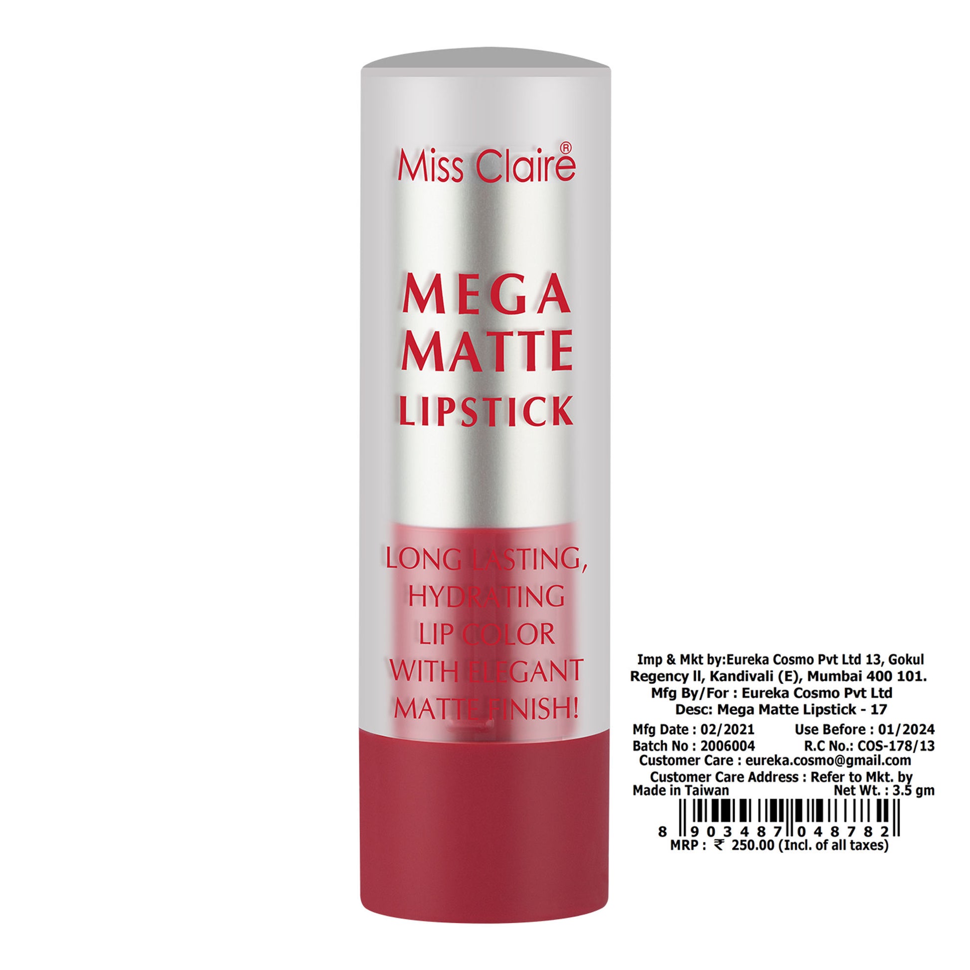 Miss Claire Mega Matte Lipstick - 17 - Distacart