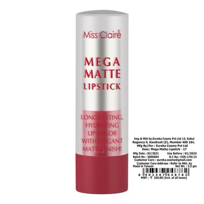 Miss Claire Mega Matte Lipstick - 17 - Distacart