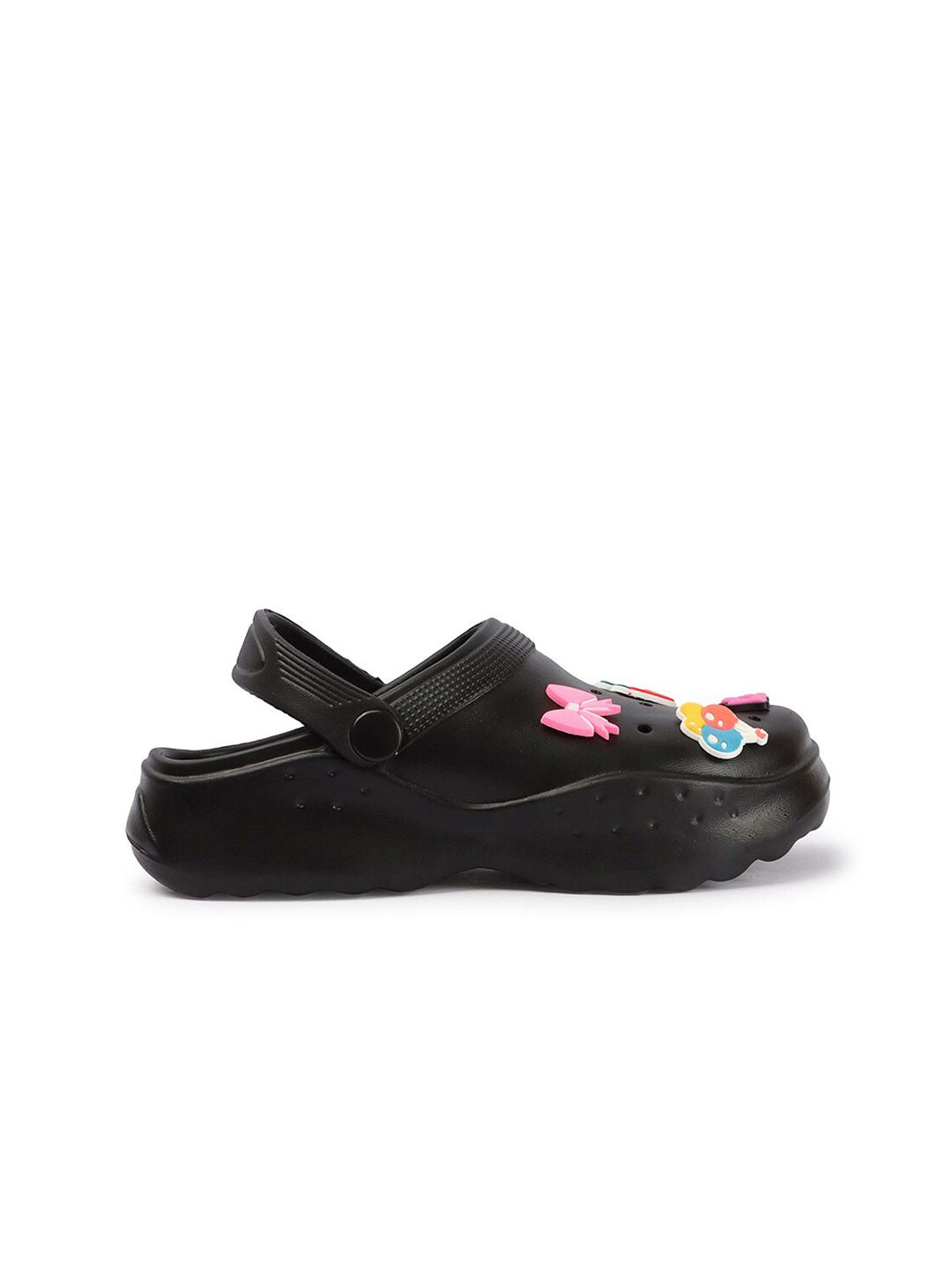 Roadster The Lifestyle Co. Women Black Self Design Lightweight Clogs