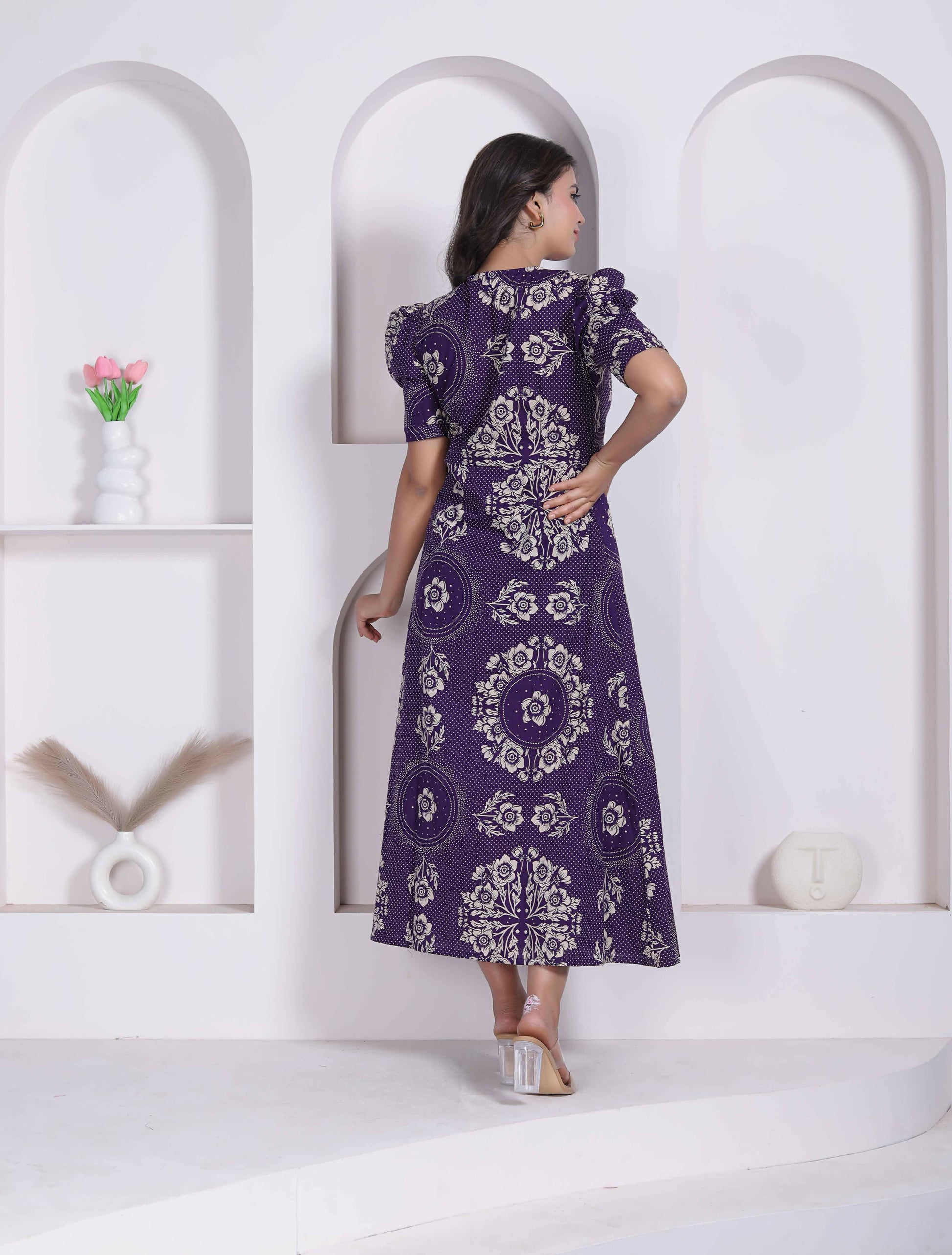 maxi butterfly dress womens Miravan Floral Printed Cotton offering an affordable yet ibiza-nights-1645 short long sleeve dresses Size:FULL