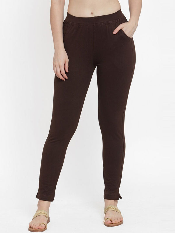 TAG 7 Women Olive Green & Brown Pack of 2 Leggings - Distacart