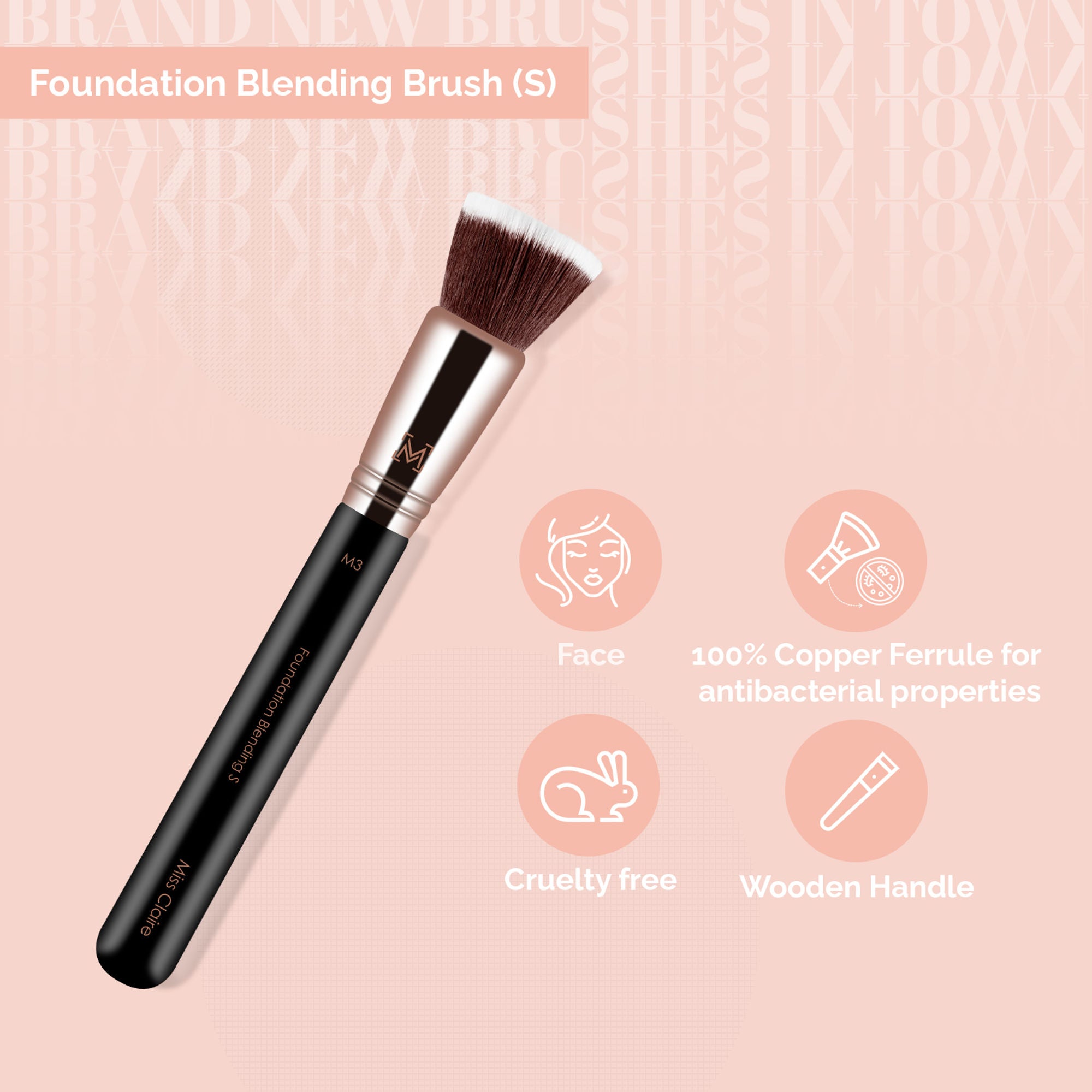 Miss Claire M3 - Foundation Blending Brush (S) - Rose Gold
