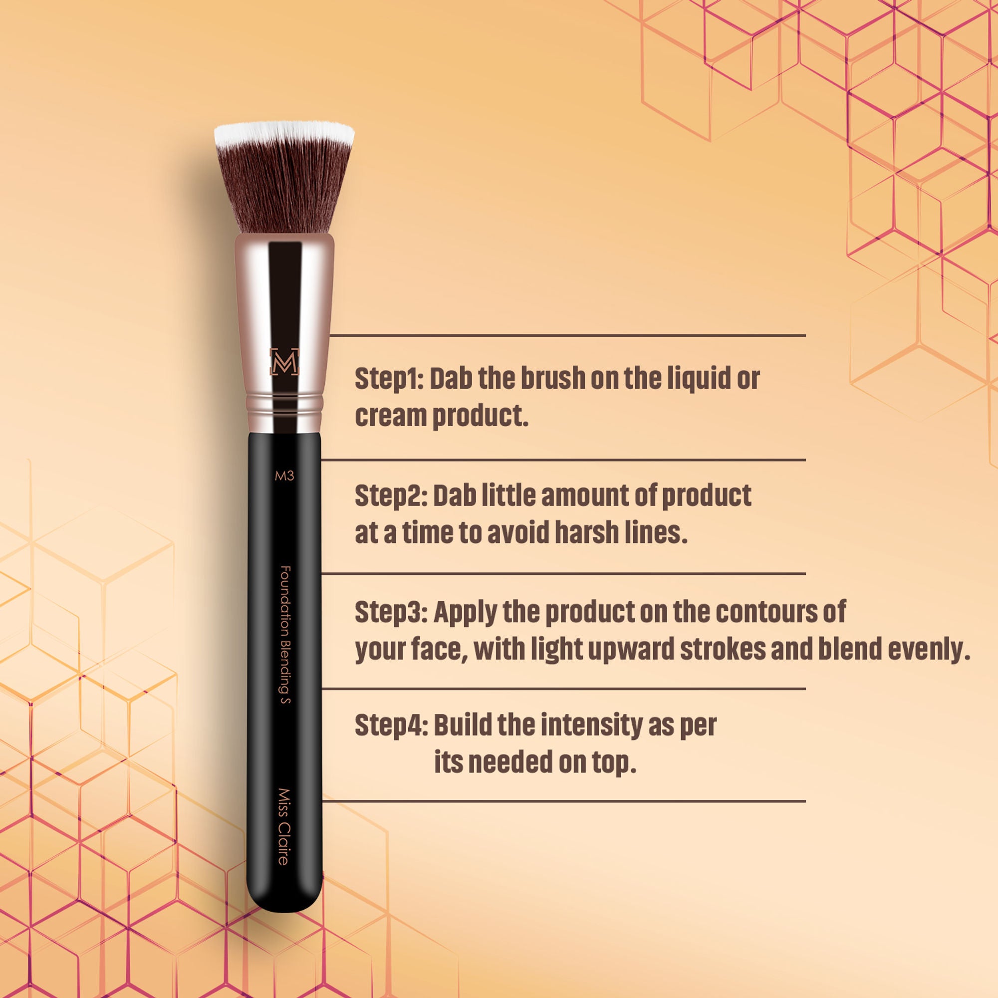 Miss Claire M3 - Foundation Blending Brush (S) - Rose Gold