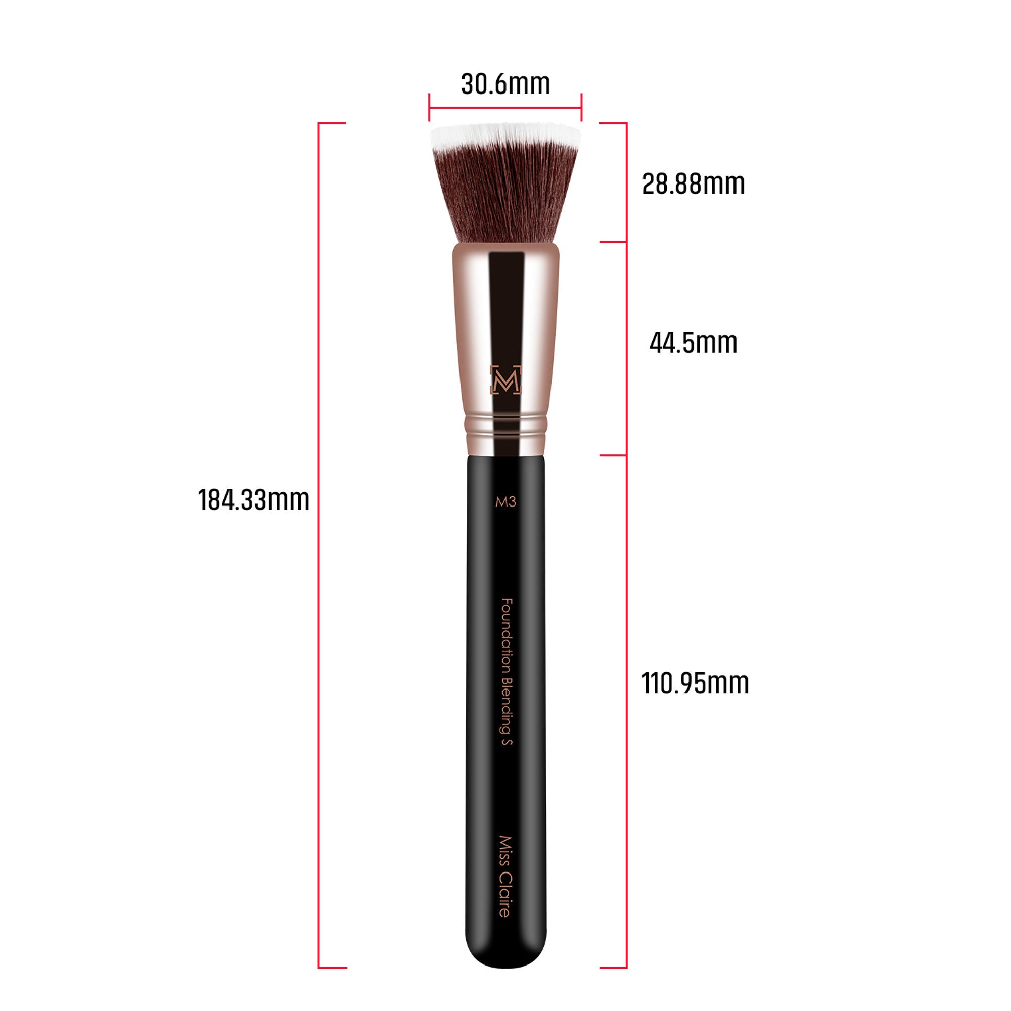 Miss Claire M3 - Foundation Blending Brush (S) - Rose Gold