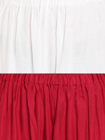 Thumbnail for TAG 7 Women Set of 2 White & Red Solid Flared Palazzos
