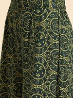 Thumbnail for All About You Women Green Bandhani Printed Gathered Sequinned Kurti with Palazzos - Distacart