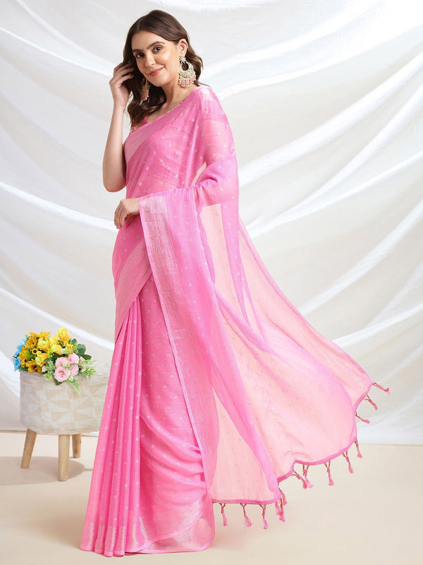Mitera Floral Woven Design Ready to Wear Saree - Distacart