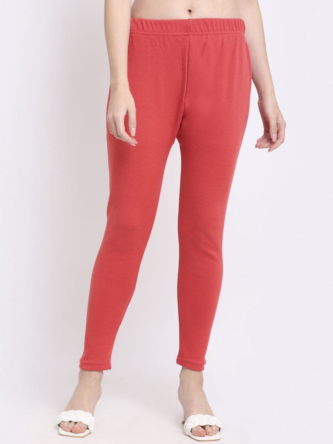 TAG 7 Women Pack Of 2 Peach & Black Solid Ankle-Length Leggings - Distacart