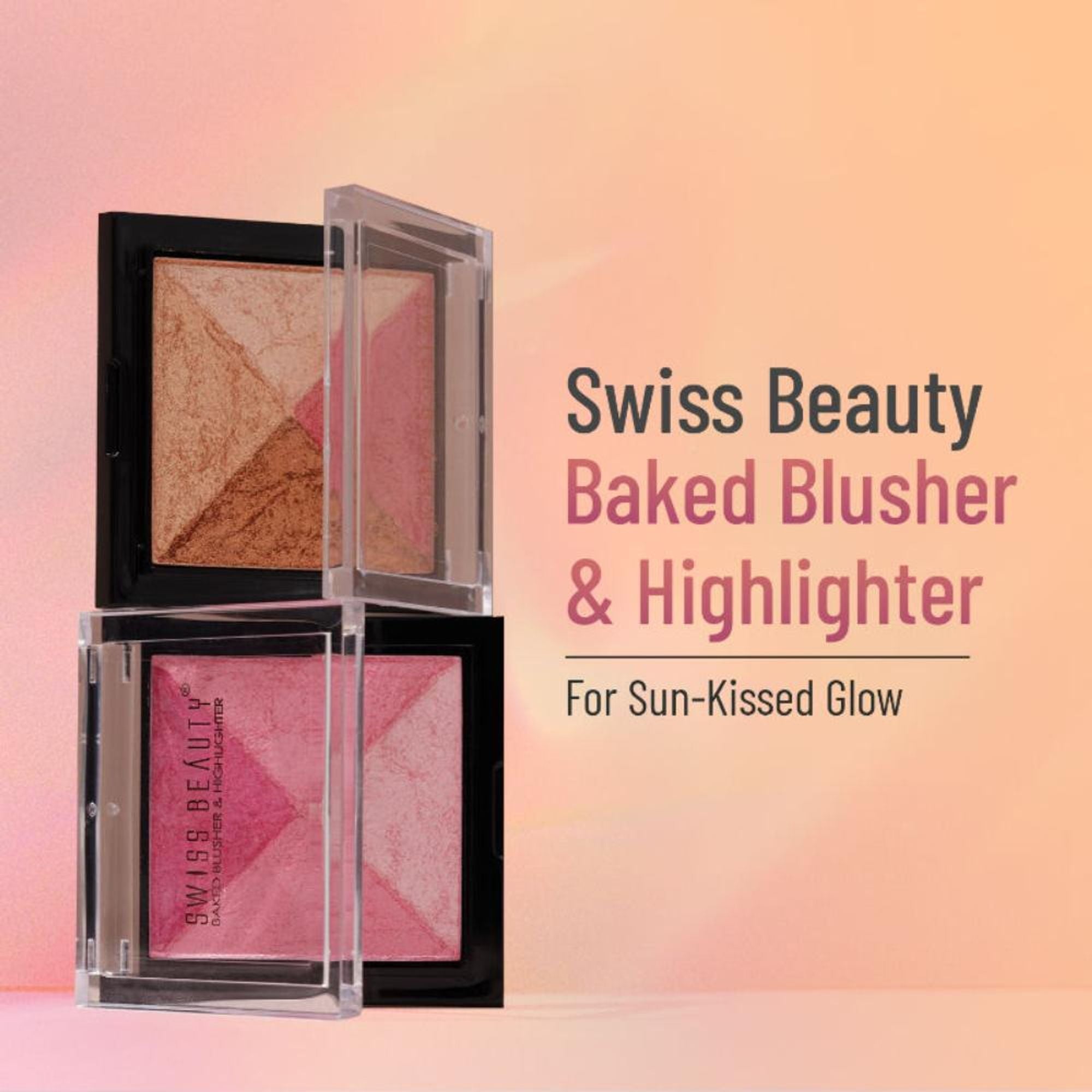 Swiss Beauty Baked Blusher & Highlighter - 04 - Distacart