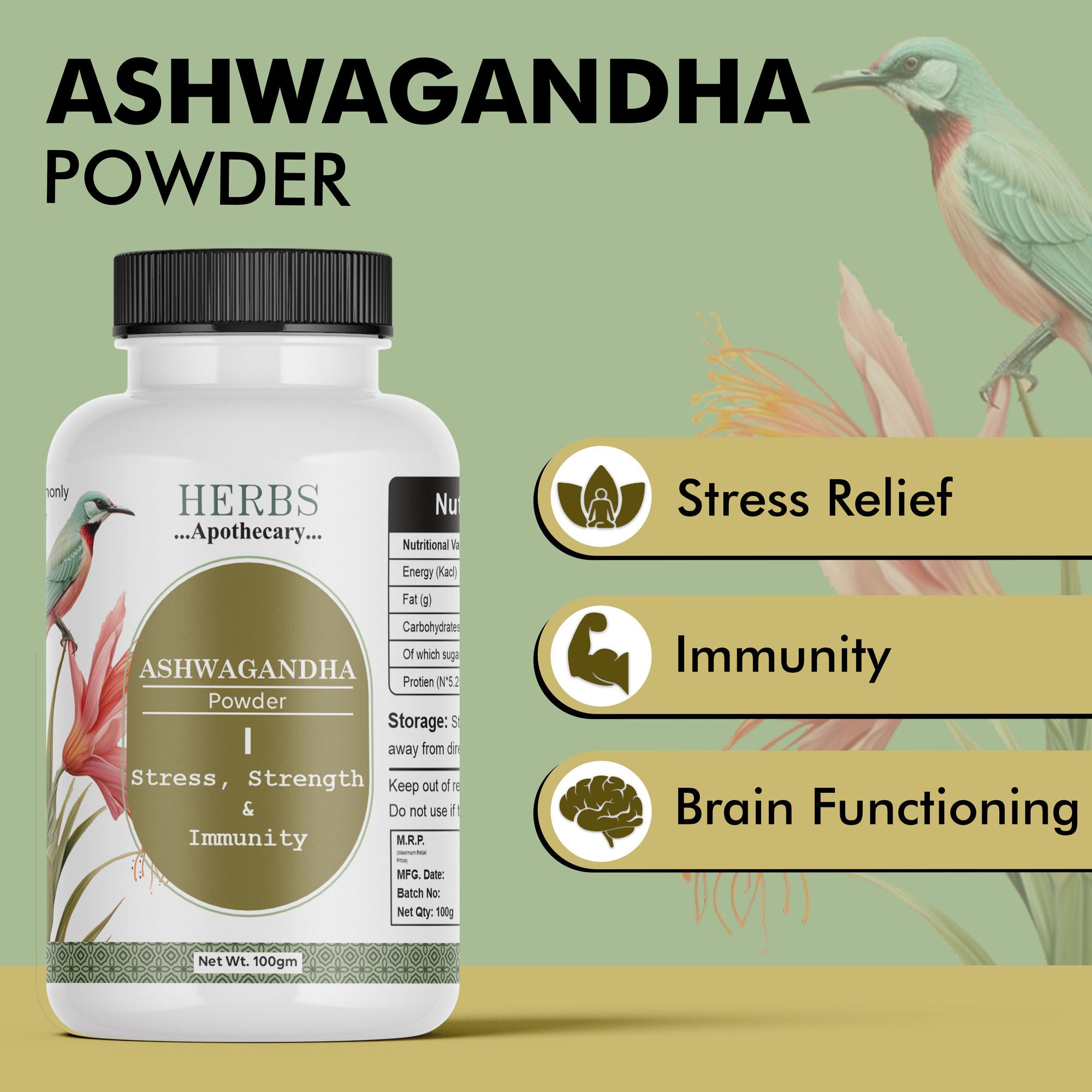 Zenvista Herbs Apothecary Ashwagandha Powder - Dista