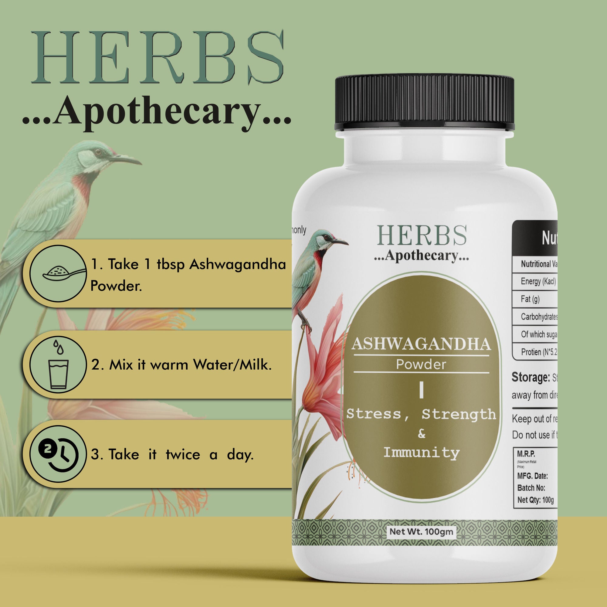 Zenvista Herbs Apothecary Ashwagandha Powder - Dista