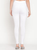 Thumbnail for TAG 7 Women Pack Of 2 White & Pink Solid Comfort-Fit Ankle-Length Leggings - Distacart