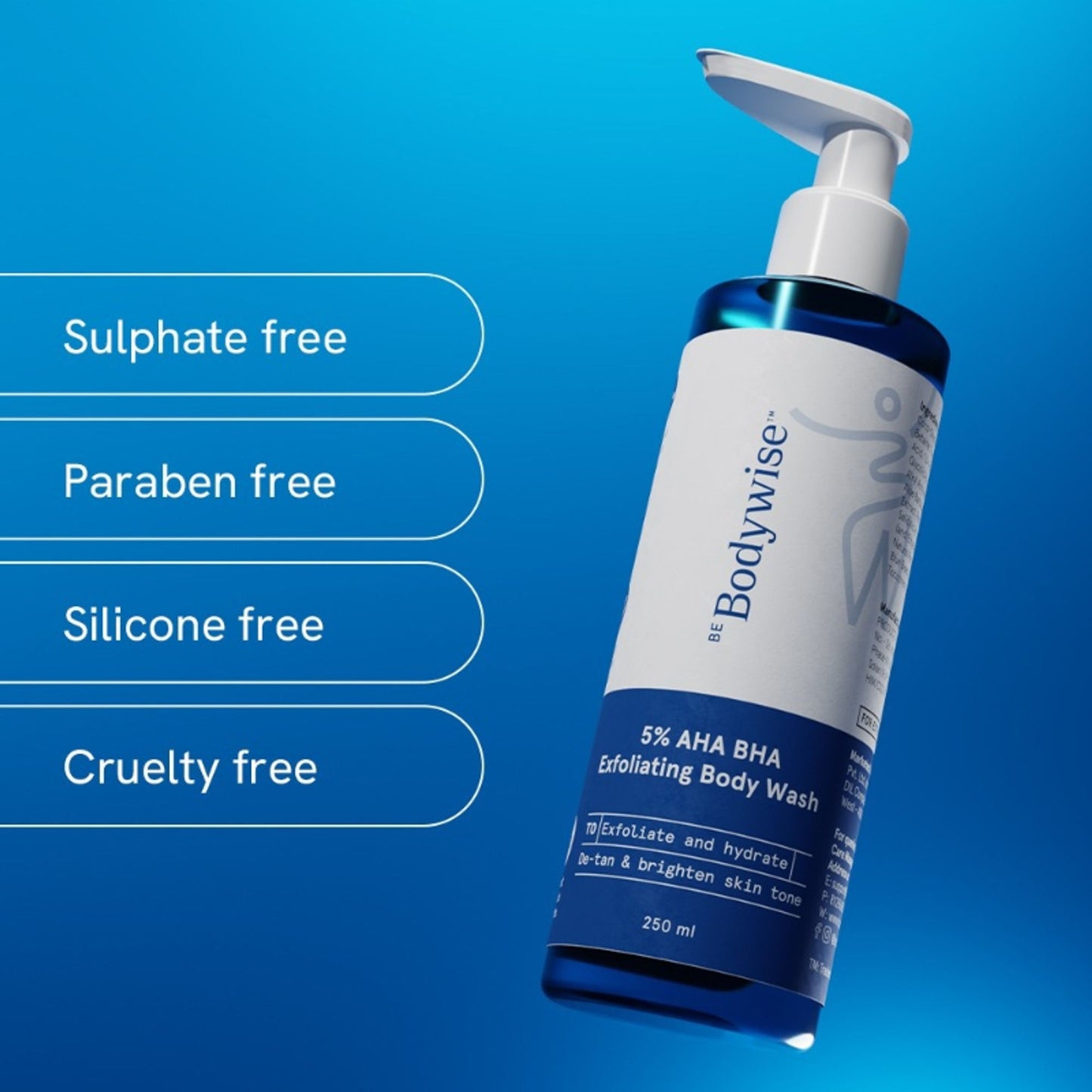 BeBodywise 5% AHA BHA Exfoliating Body Wash - Dista